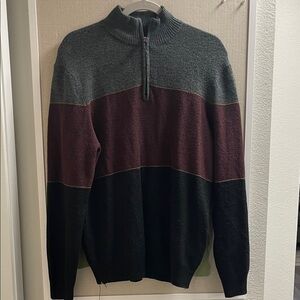 Dockers Men's Zip-Up Sweater in Gray, Burgundy, and Black